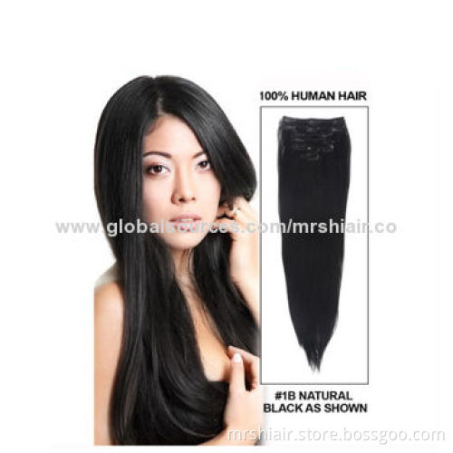 100 virgin Brazilian 70g straight 7 pieces set clip in extensions